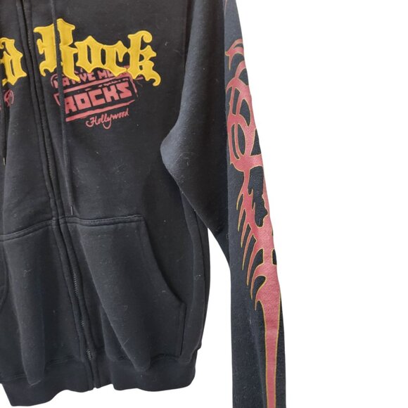 Hard Rock Native Music Rocks Hoodie HOLLYWOOD Embroidered Logo Full Zip RARE! - Picture 6 of 10
